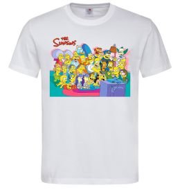 Чоловіча футболка Сімпсони персонажі перед телевізором