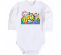 Детский боди Сімпсони персонажі перед телевізором Белый фото