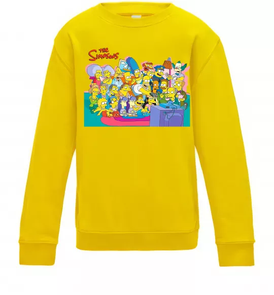 Детский Свитшот Сімпсони персонажі перед телевізором Солнечно желтый фото