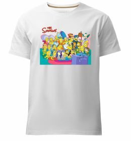 Мужская премиум футболка Сімпсони персонажі перед телевізором