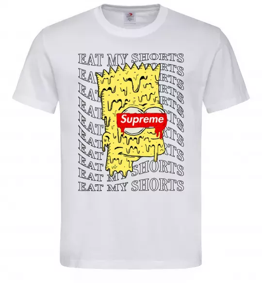 Мужская футболка Bart Simpson Eat my shorts Белый фото