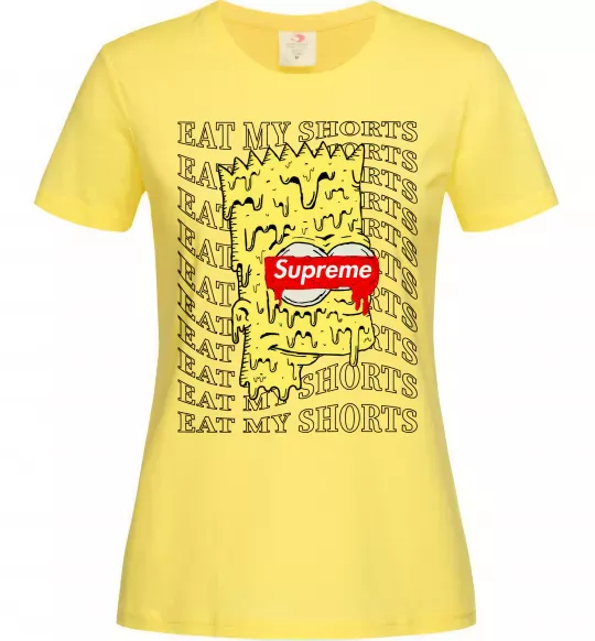 Женская футболка Bart Simpson Eat my shorts Лимонный фото
