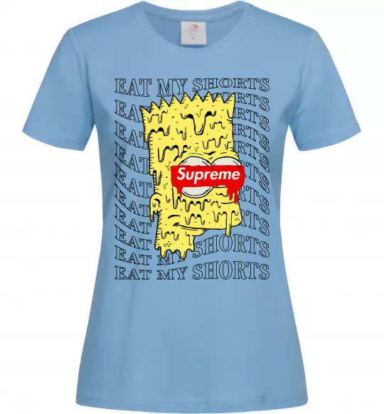 Женская футболка Bart Simpson Eat my shorts Голубой фото