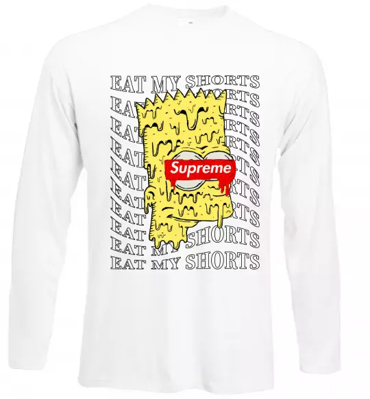 Лонгслив Bart Simpson Eat my shorts Белый фото