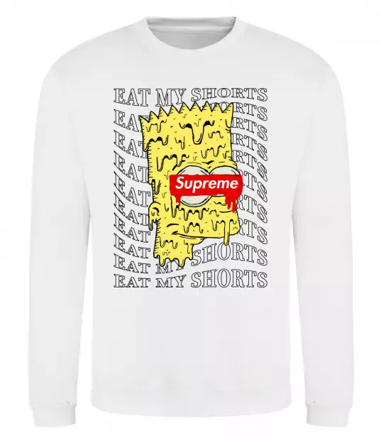 Свитшот Bart Simpson Eat my shorts Белый фото