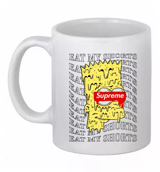 Чашка керамическая Bart Simpson Eat my shorts Белый фото