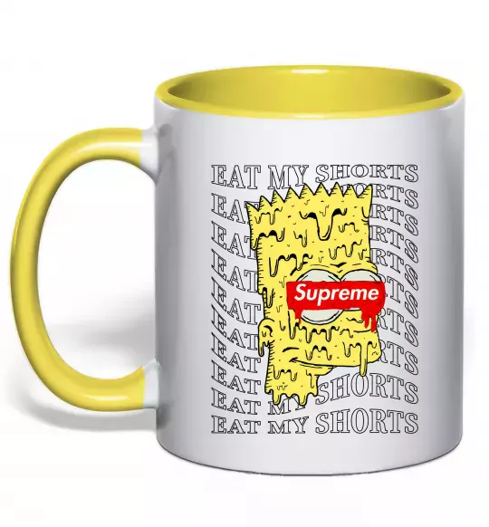Чашка с цветной ручкой Bart Simpson Eat my shorts Солнечно желтый фото