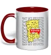 Чашка с цветной ручкой Bart Simpson Eat my shorts Красный фото