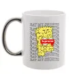 Чашка с цветной ручкой Bart Simpson Eat my shorts Серебро фото