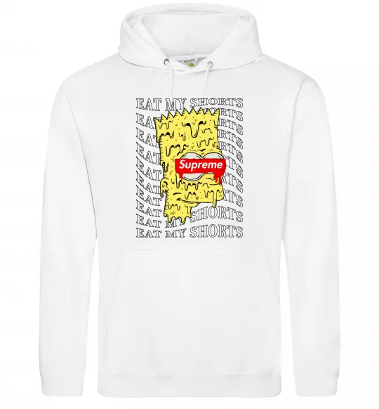 Мужская толстовка (худи) Bart Simpson Eat my shorts Белый фото