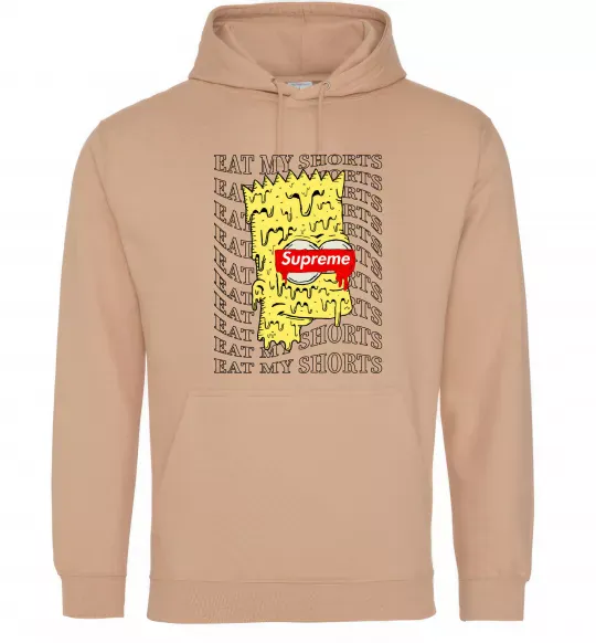 Женская толстовка (худи) Bart Simpson Eat my shorts Песочный фото