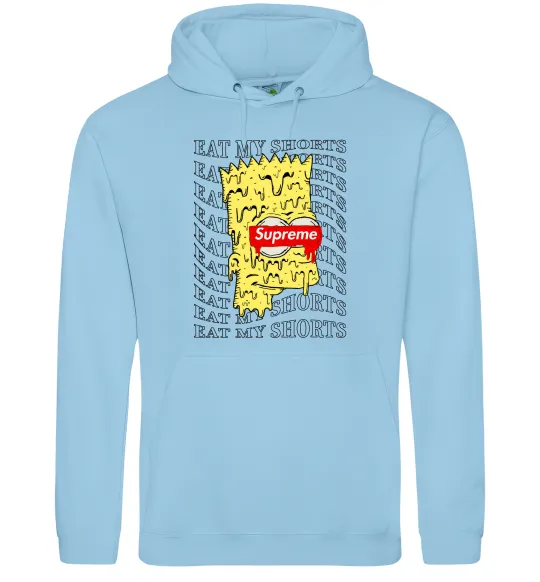 Женская толстовка (худи) Bart Simpson Eat my shorts Голубой фото