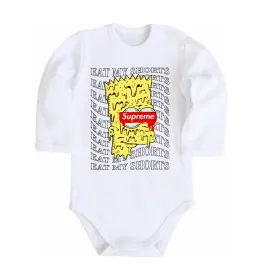 Детский боди Bart Simpson Eat my shorts Белый фото