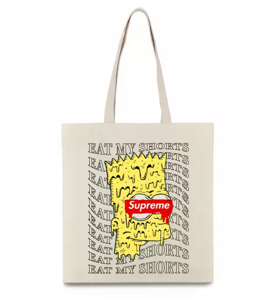 Эко-сумка Bart Simpson Eat my shorts Бежевый фото