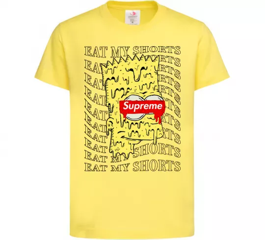 Детская футболка Bart Simpson Eat my shorts Лимонный фото