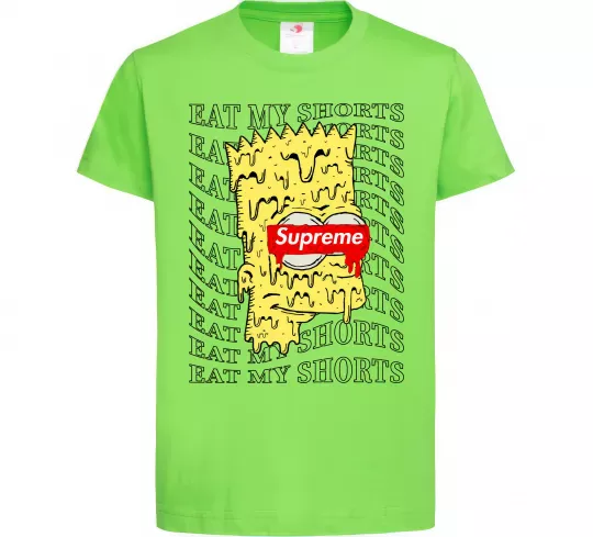 Детская футболка Bart Simpson Eat my shorts Лаймовый фото