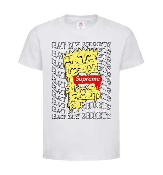 Детская футболка Bart Simpson Eat my shorts Белый фото