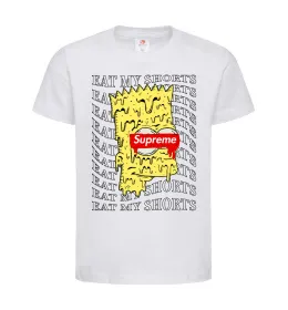 Дитяча футболка Bart Simpson Eat my shorts Білий фото