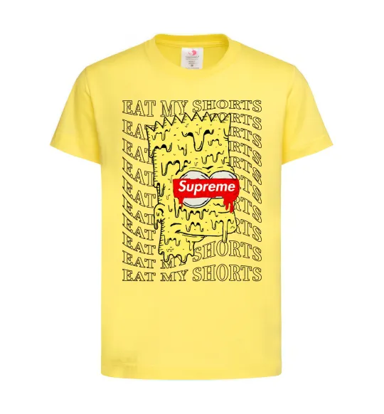 Детская футболка Bart Simpson Eat my shorts Лимонный фото
