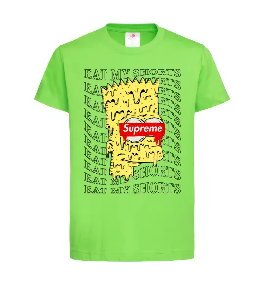 Детская футболка Bart Simpson Eat my shorts Лаймовый фото