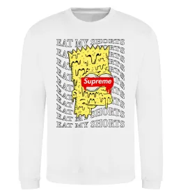 Свитшот Bart Simpson Eat my shorts Белый фото