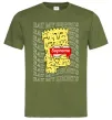 Мужская футболка Bart Simpson Eat my shorts Оливковый фото