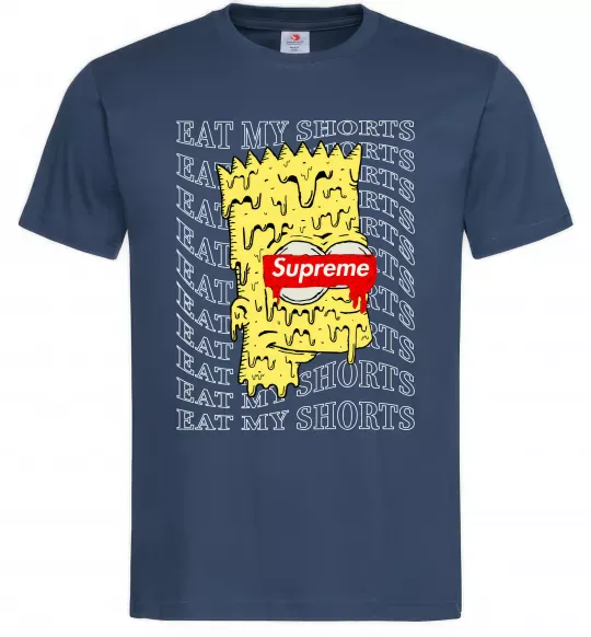 Мужская футболка Bart Simpson Eat my shorts Темно-синий фото