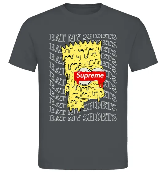Мужская футболка Bart Simpson Eat my shorts Графит фото