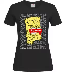 Женская футболка Bart Simpson Eat my shorts Черный фото