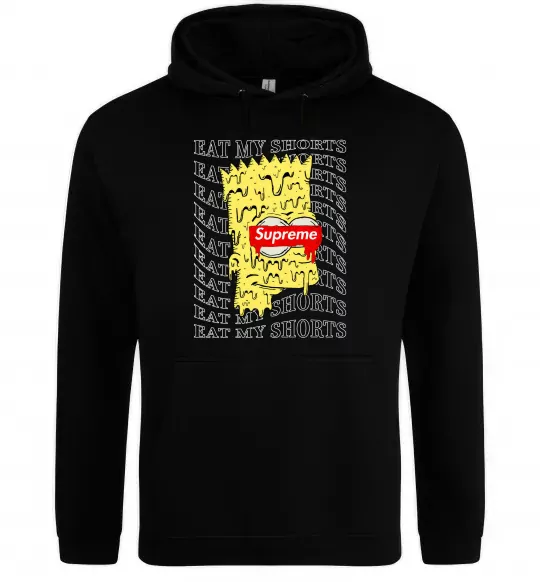 Женская толстовка (худи) Bart Simpson Eat my shorts Черный фото