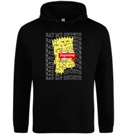 Женская толстовка (худи) Bart Simpson Eat my shorts Черный фото