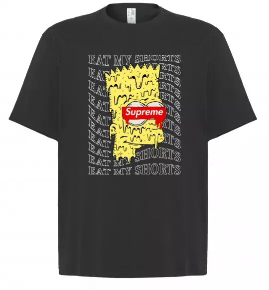 Футболка Оверсайз Bart Simpson Eat my shorts Черный фото
