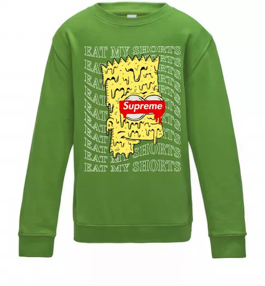 Детский Свитшот Bart Simpson Eat my shorts Лаймовый фото