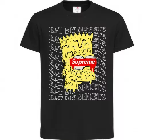 Детская футболка Bart Simpson Eat my shorts Черный фото
