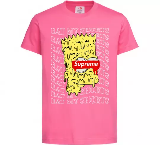 Детская футболка Bart Simpson Eat my shorts Ярко-розовый фото