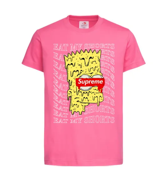 Детская футболка Bart Simpson Eat my shorts Ярко-розовый фото