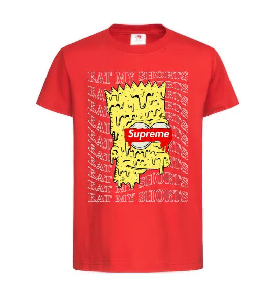 Детская футболка Bart Simpson Eat my shorts Красный фото