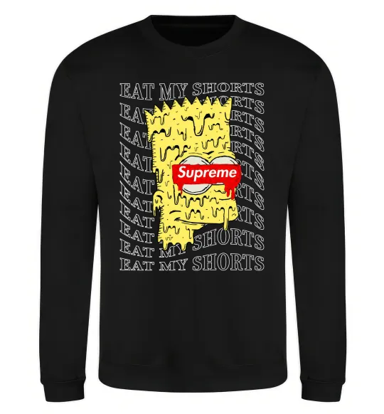 Світшот Bart Simpson Eat my shorts Чорний фото