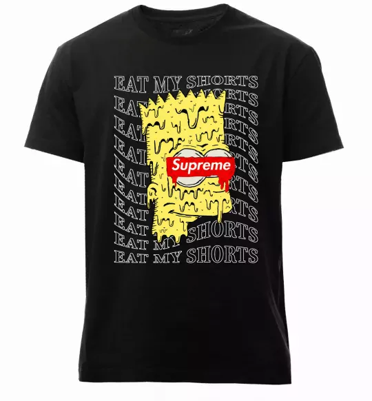 Мужская премиум футболка Bart Simpson Eat my shorts Черный фото