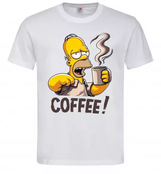Мужская футболка Simpson coffee Белый фото