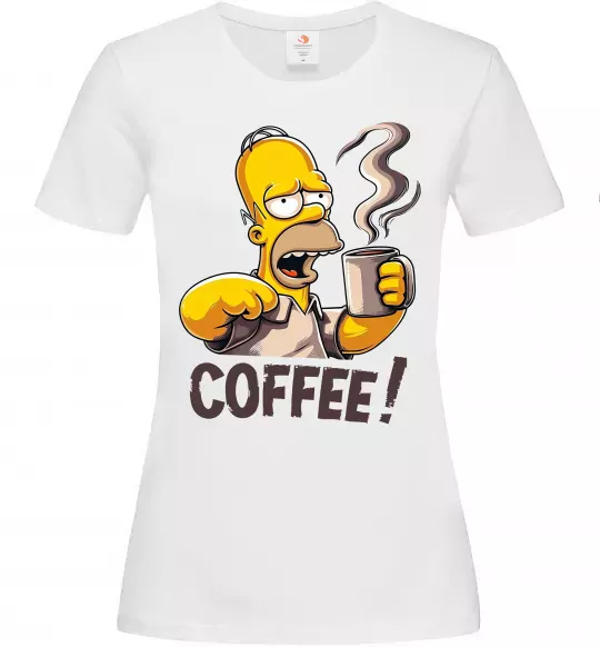 Женская футболка Simpson coffee Белый фото