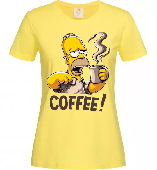 Женская футболка Simpson coffee Лимонный фото