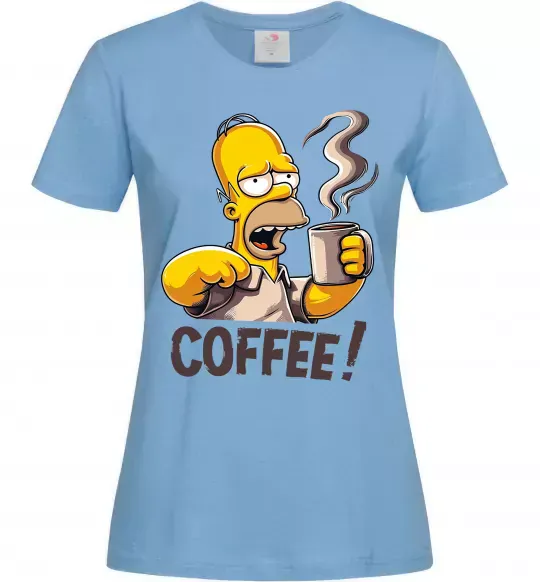 Женская футболка Simpson coffee Голубой фото