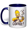 Чашка з кольоровою ручкою Simpson coffee Глибокий темно-синій фото