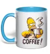 Чашка з кольоровою ручкою Simpson coffee Блакитний фото