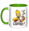 Чашка з кольоровою ручкою Simpson coffee Зелений фото