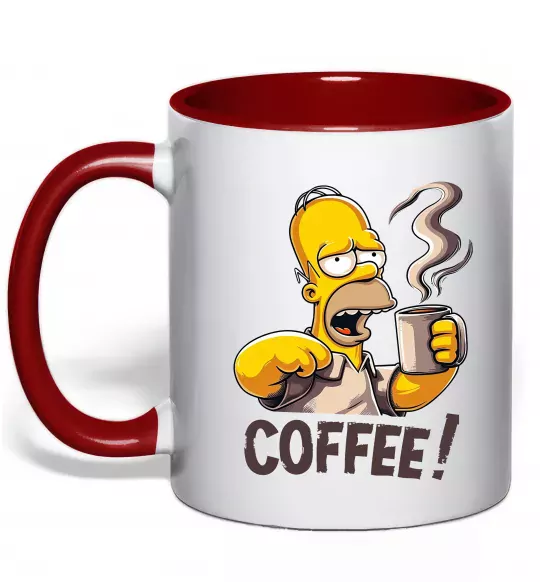 Чашка з кольоровою ручкою Simpson coffee Червоний фото
