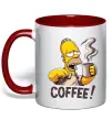 Чашка з кольоровою ручкою Simpson coffee Червоний фото