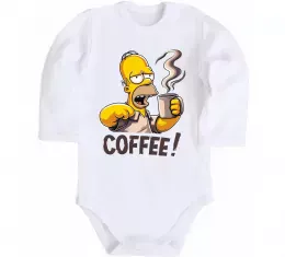 Детский боди Гомер Сімпсон показує пальцем Белый фото Детский боди Гомер Сімпсон показує пальцем Белый фото