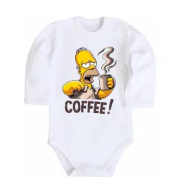 Детский боди Simpson coffee Белый фото